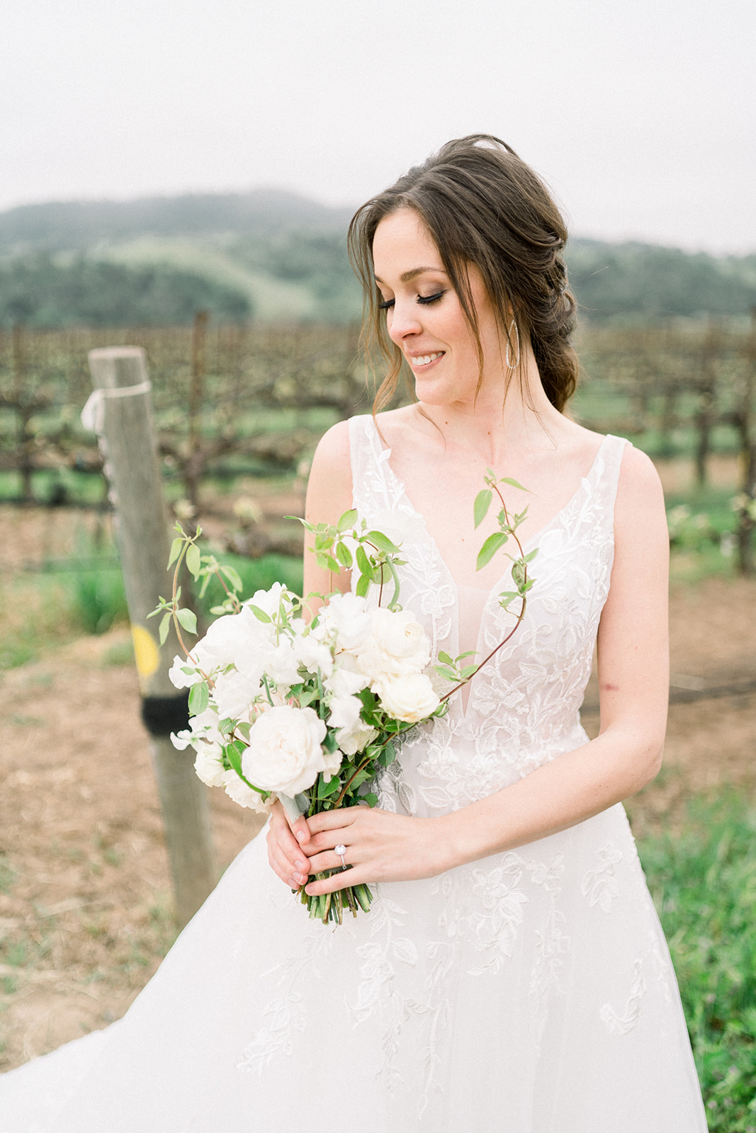 Tiffany Longeway captures a serene bridal portrait at Sunstone Winery, a jewel among Southern California luxury wedding 