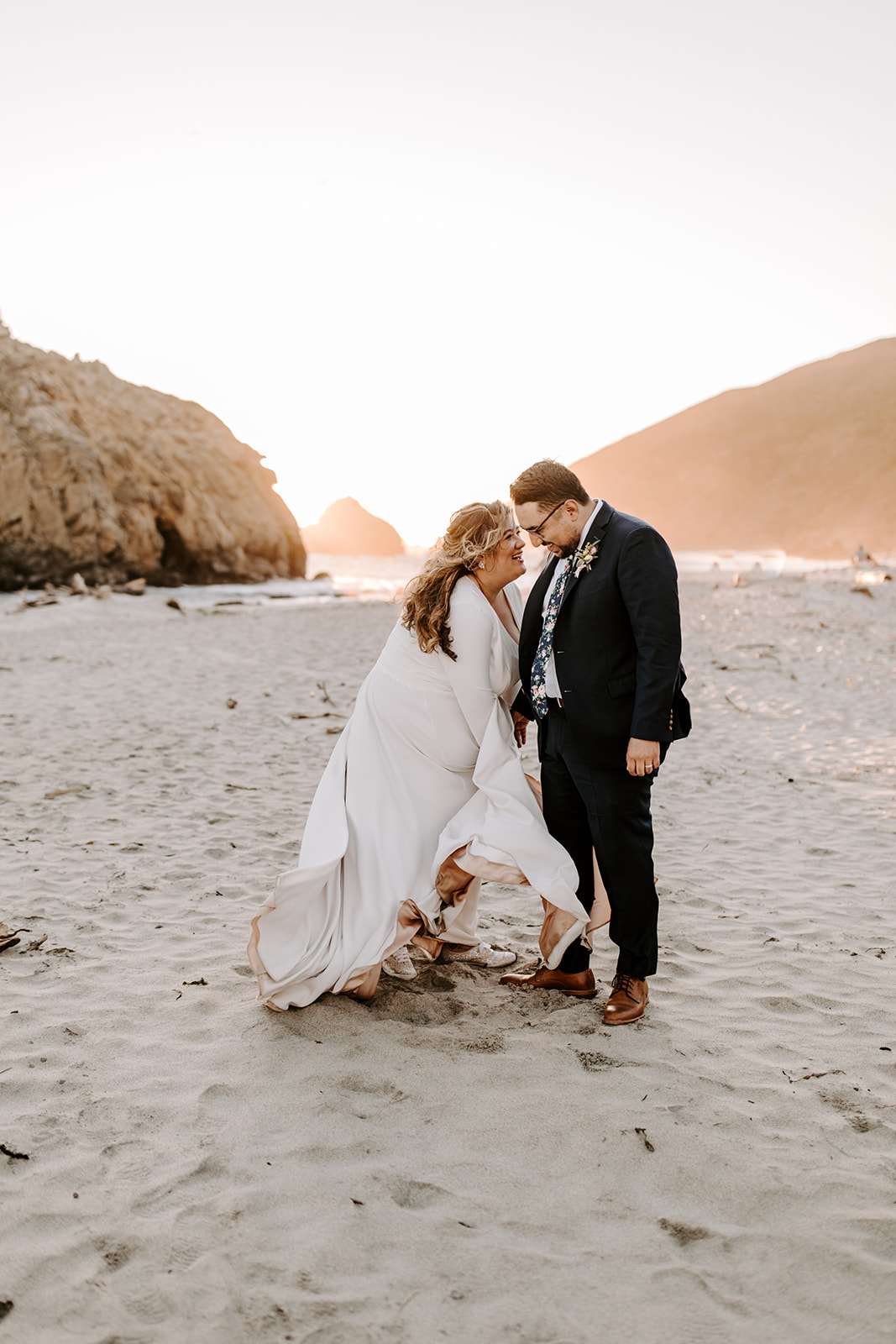 Couple who eloped in Big Sur have portraits at Julia Pfeiffer Burns State Park beach
