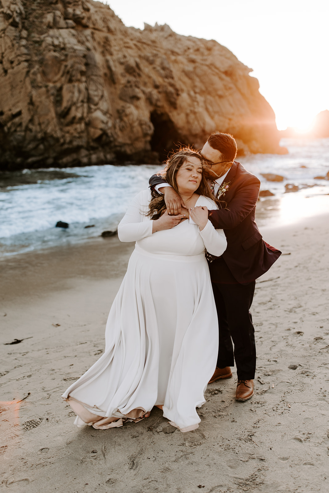 Couple who eloped in Big Sur have portraits at Julia Pfeiffer Burns State Park beach