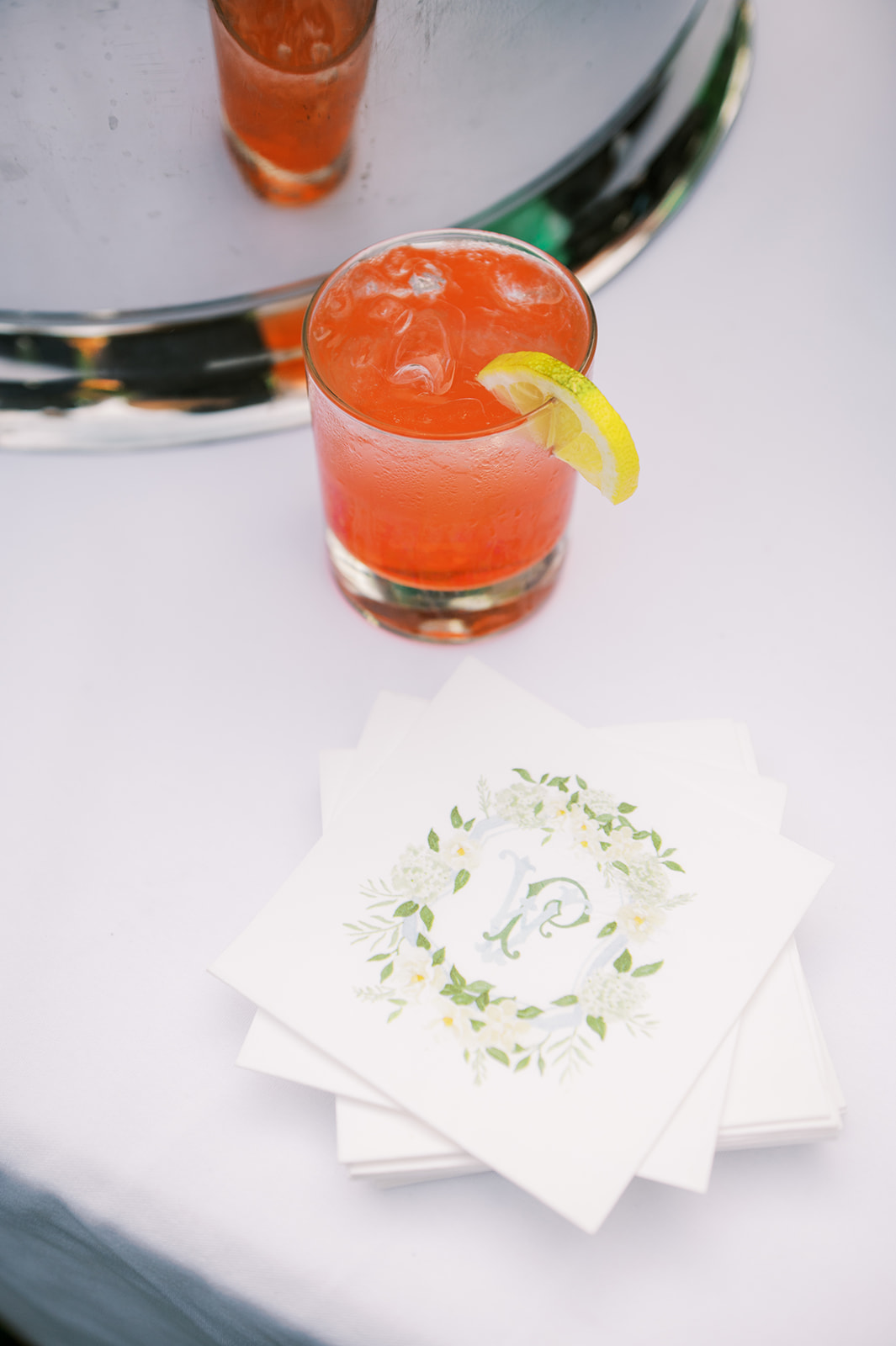 bright summer cocktail for preppy Grandmillennial Intimate Backyard Spring Afternoon Wedding in Philadelphia, PA