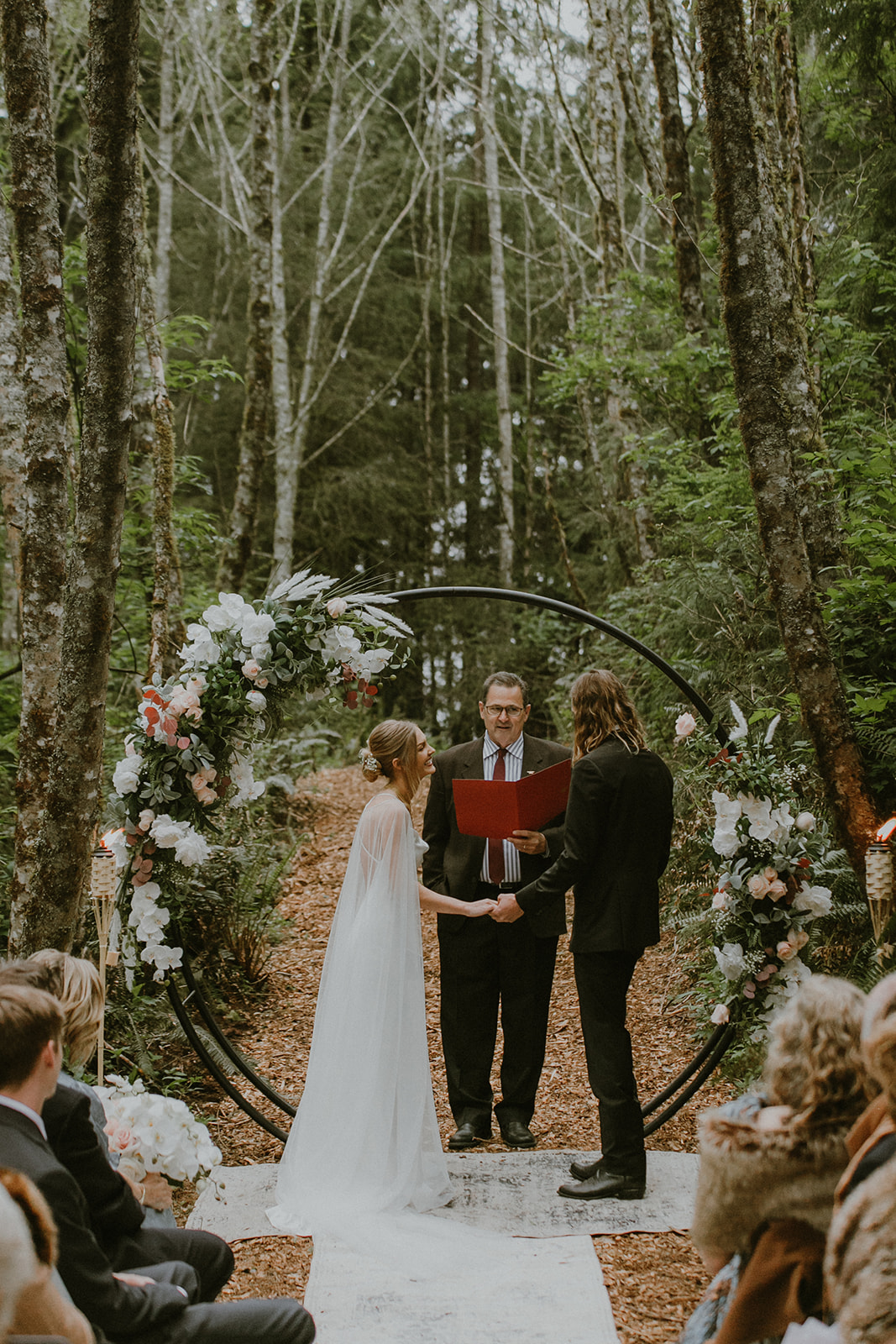 Oregon Backyard Forest Wedding Ceremony