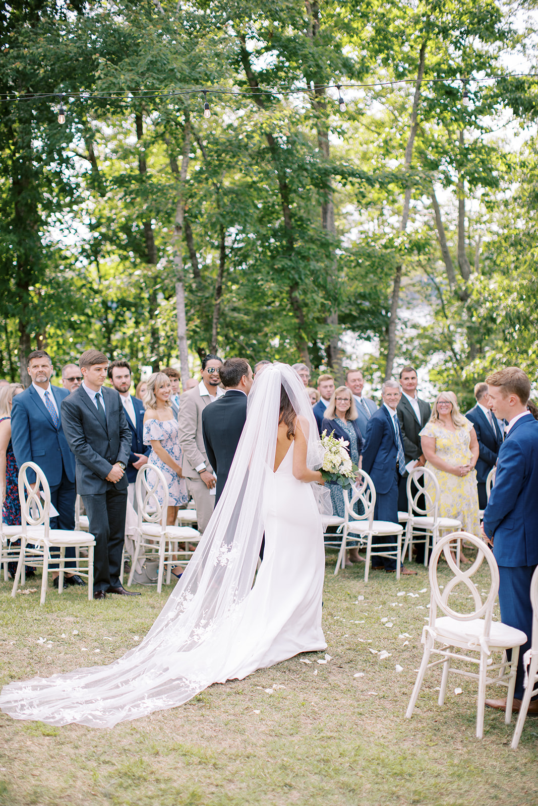 bride and groom ceremony at Catawba Falls Wedding in South Carolina
