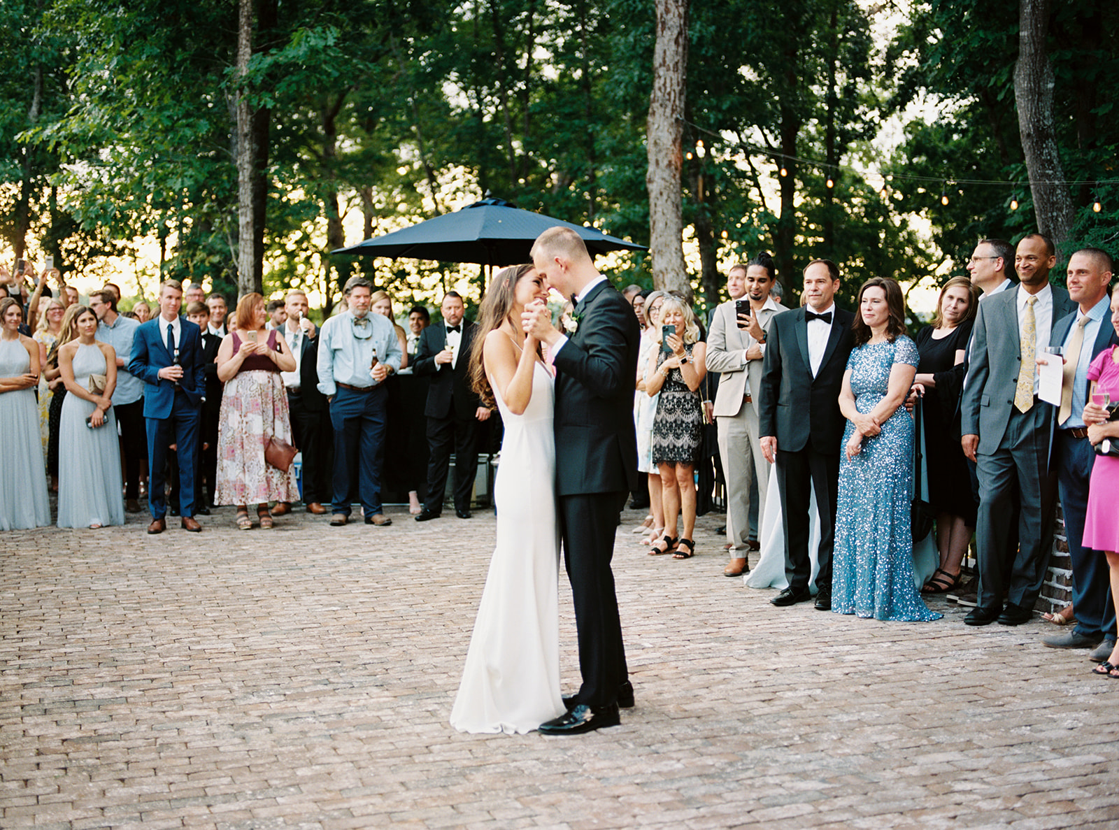 bride and groom first dance at Catawba Falls Wedding in South Carolina