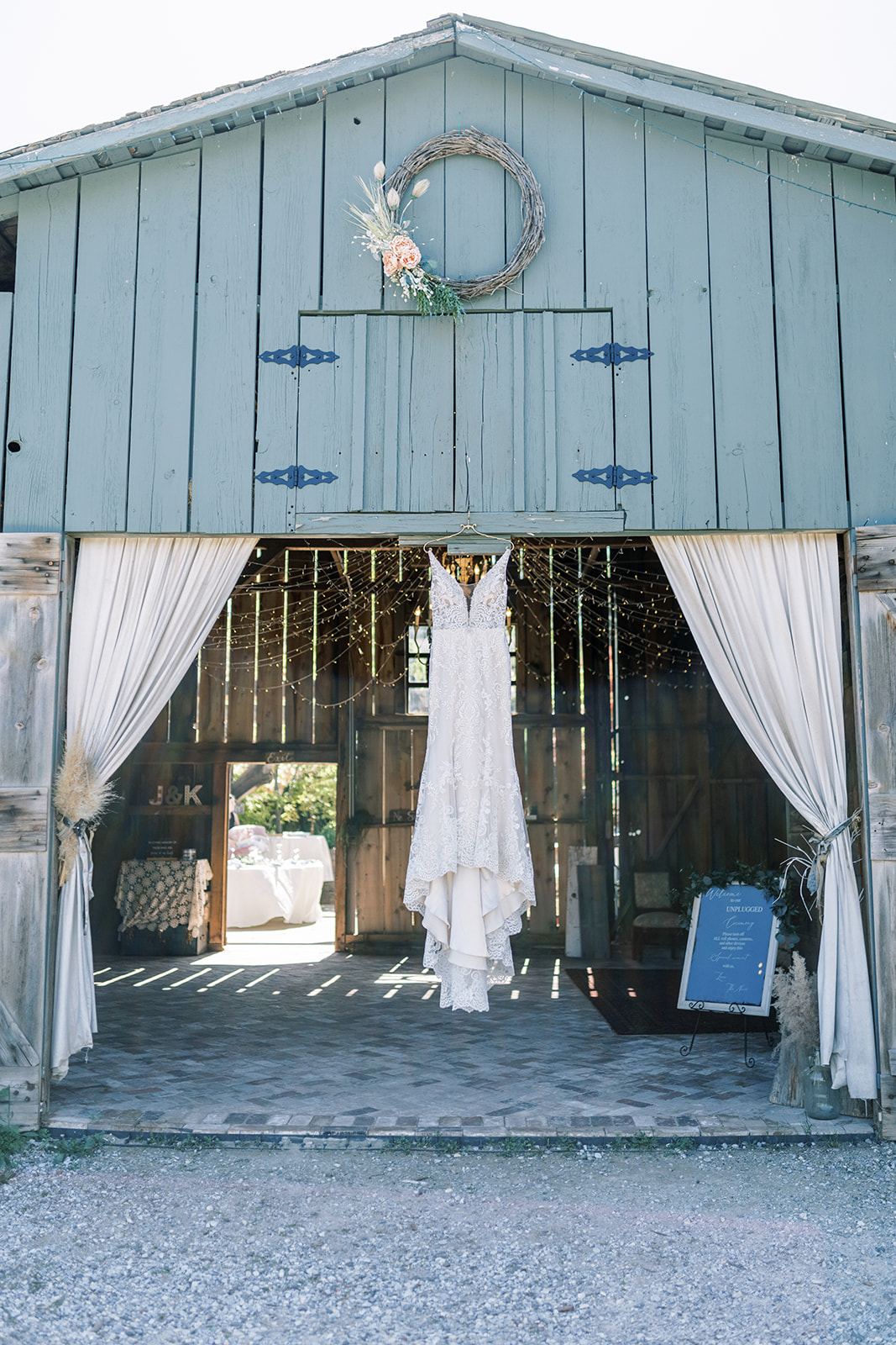Barn wedding dress CA