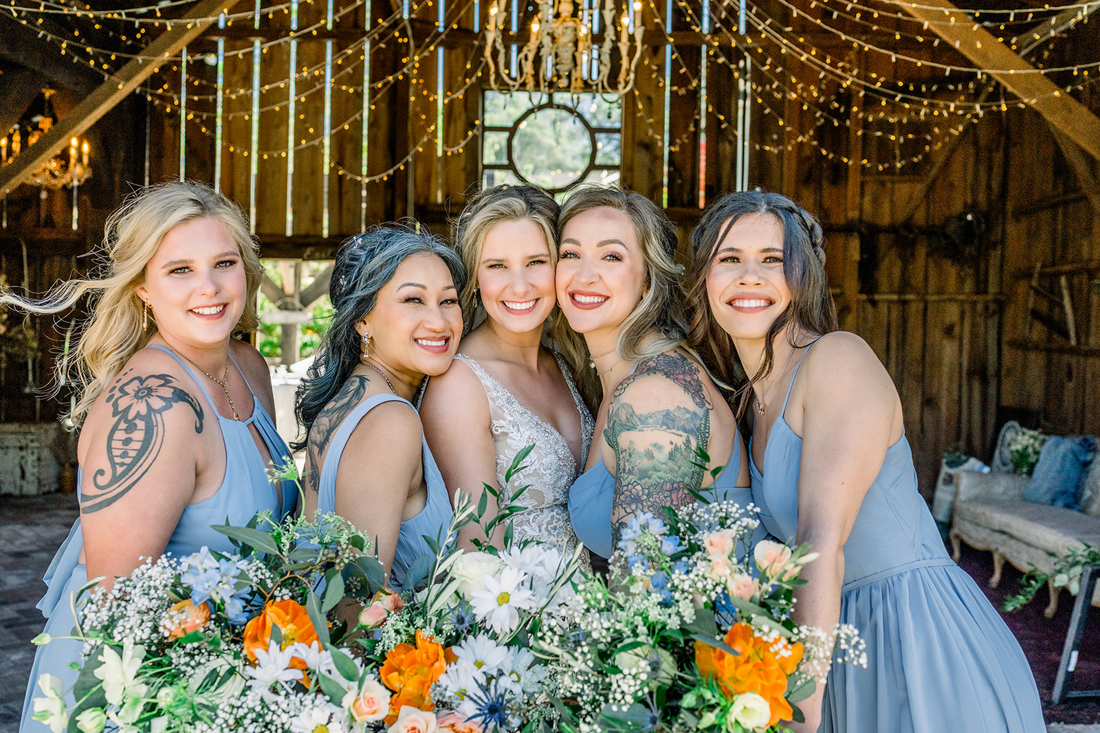 Sonora CA wedding blue bridesmaid dresses