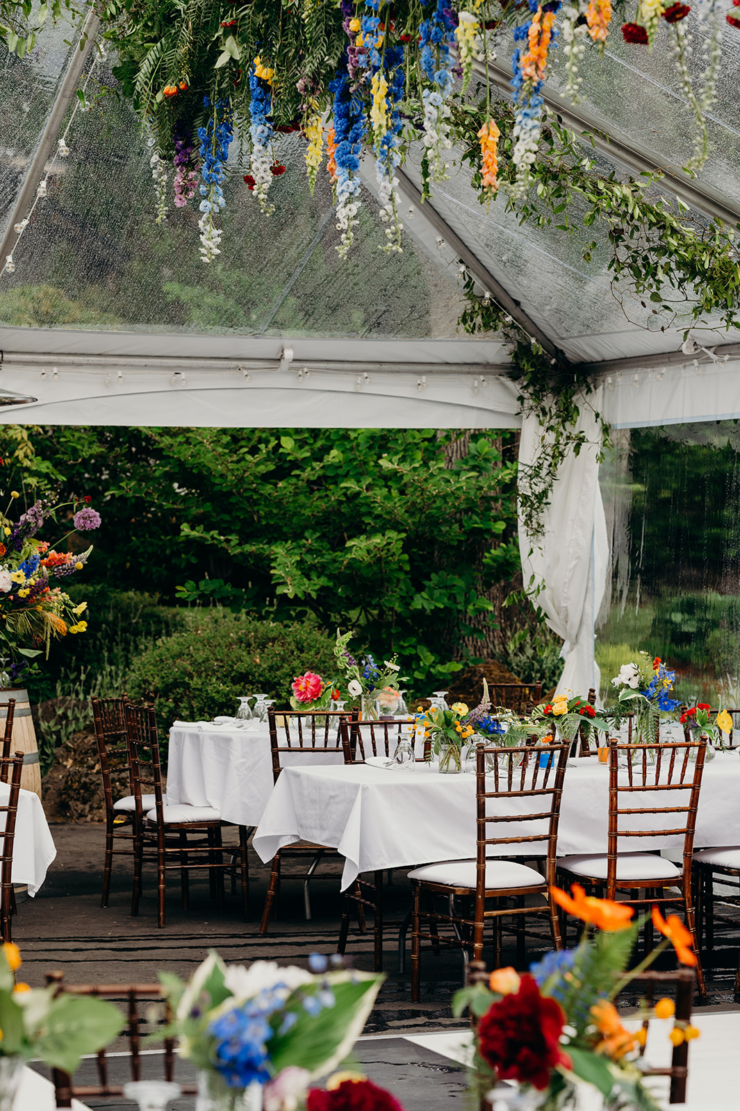 White Salmon Garden Wedding floral decor