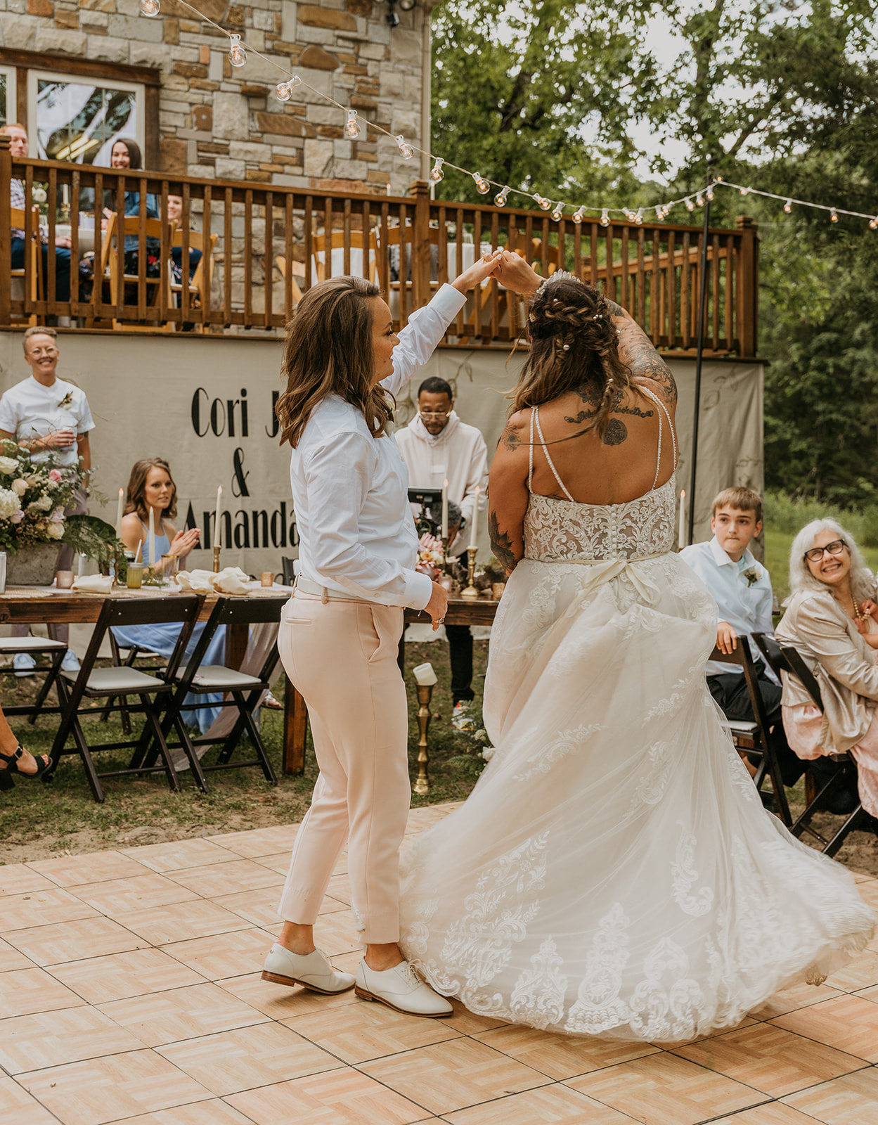 LGBTQ+ micro-wedding eureka springs Arkansas couples dance