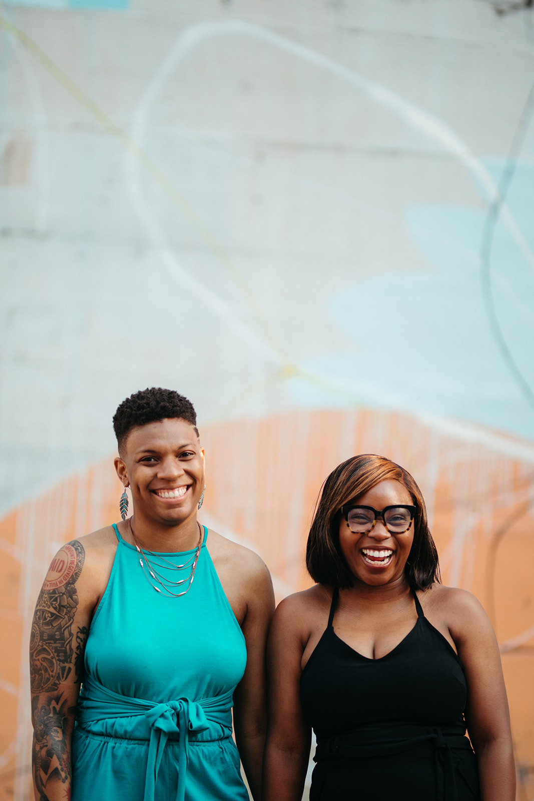 Queer colorful engagement photos