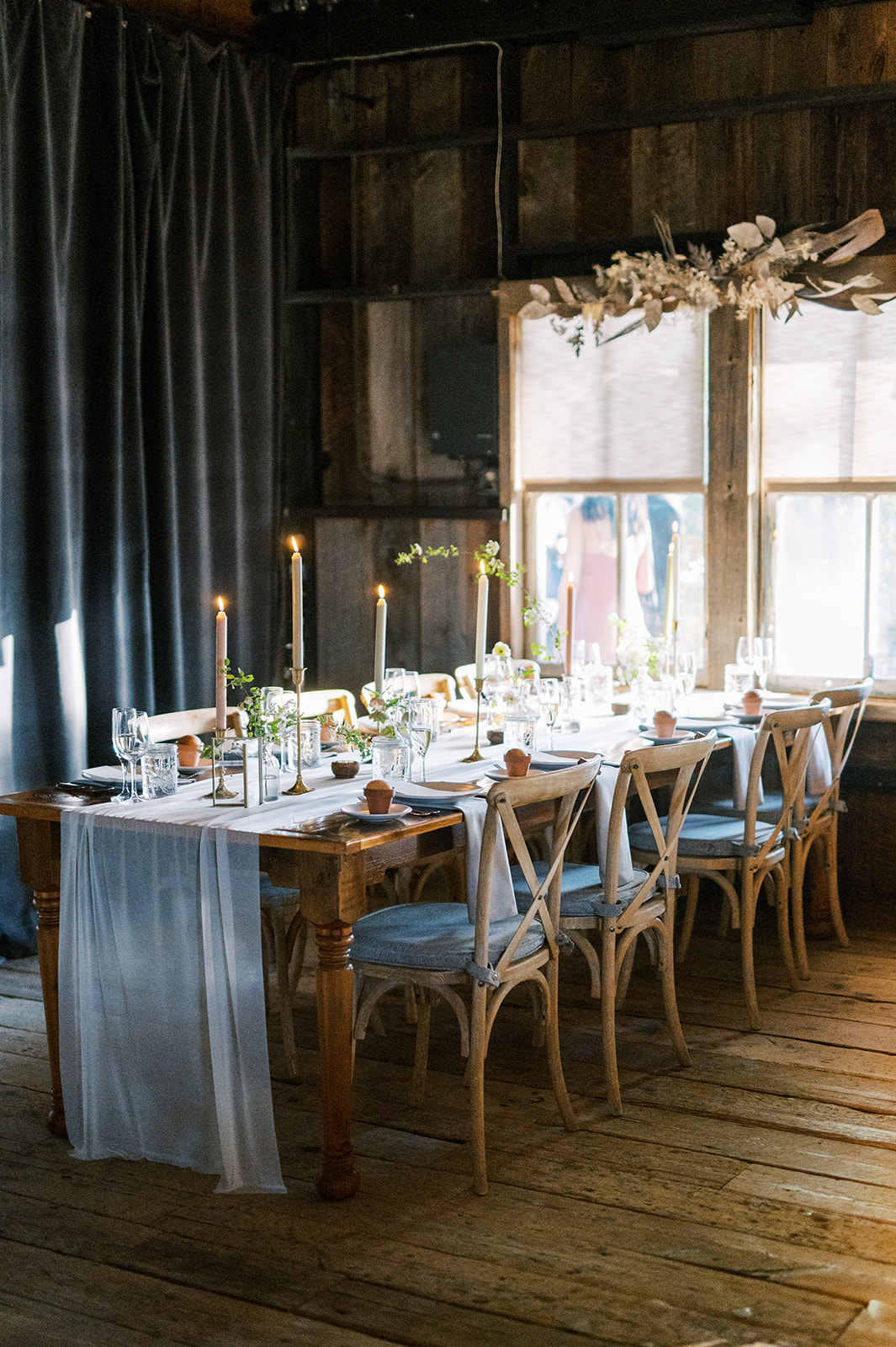 romantic and moody wedding vibes in tones of pastel blue at terrain at styers glen mills 
