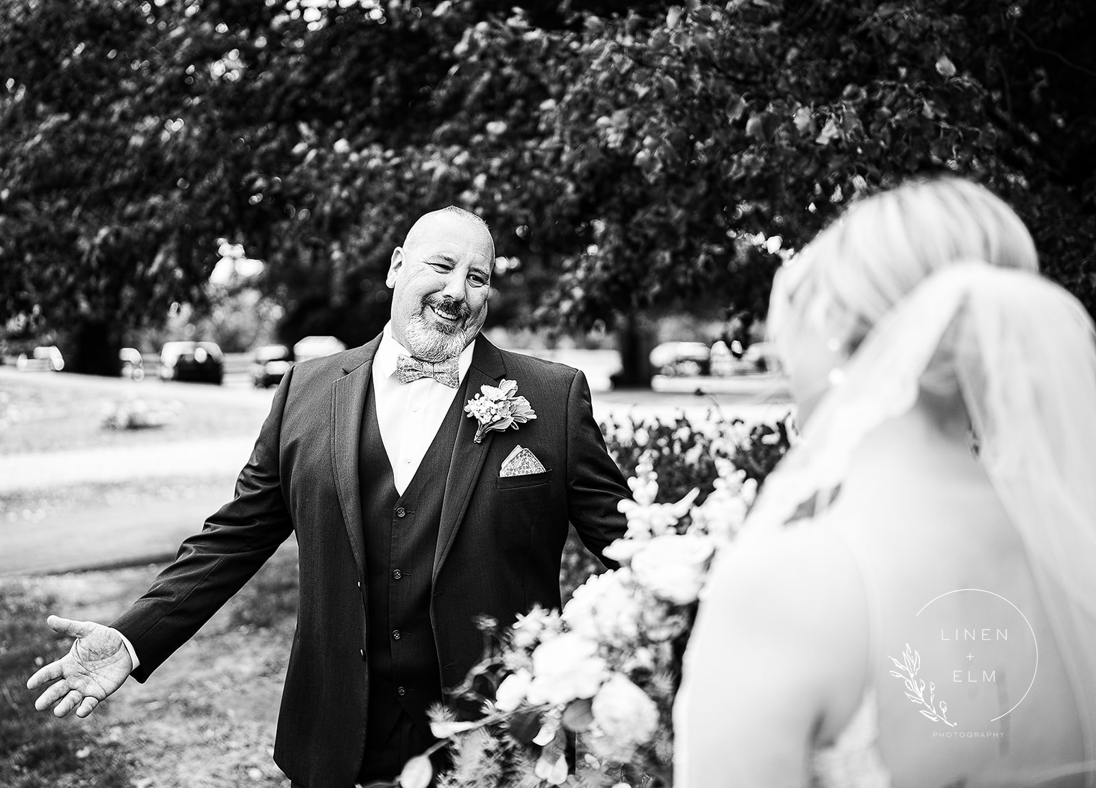 Dad's first look reaction Cincinnati wedding photography