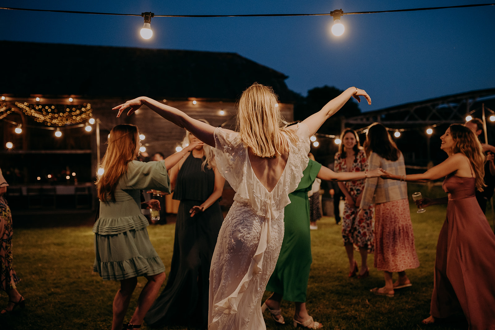 festival wedding at the secret barn in sussex