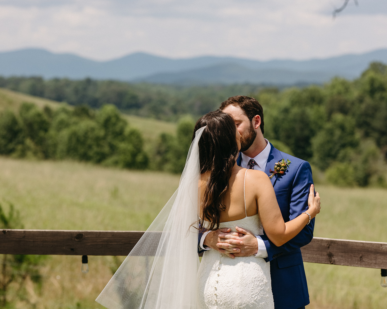 Weston and Sheena's first look outside the chapel, captured by an Atlanta wedding photographer