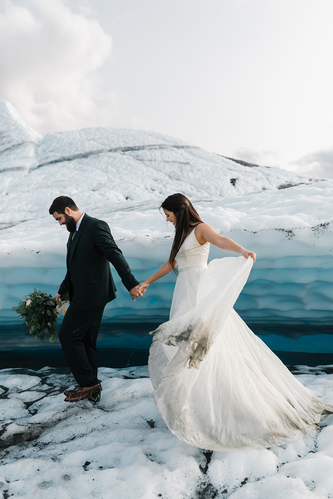 elopement photography on matanuska glacier