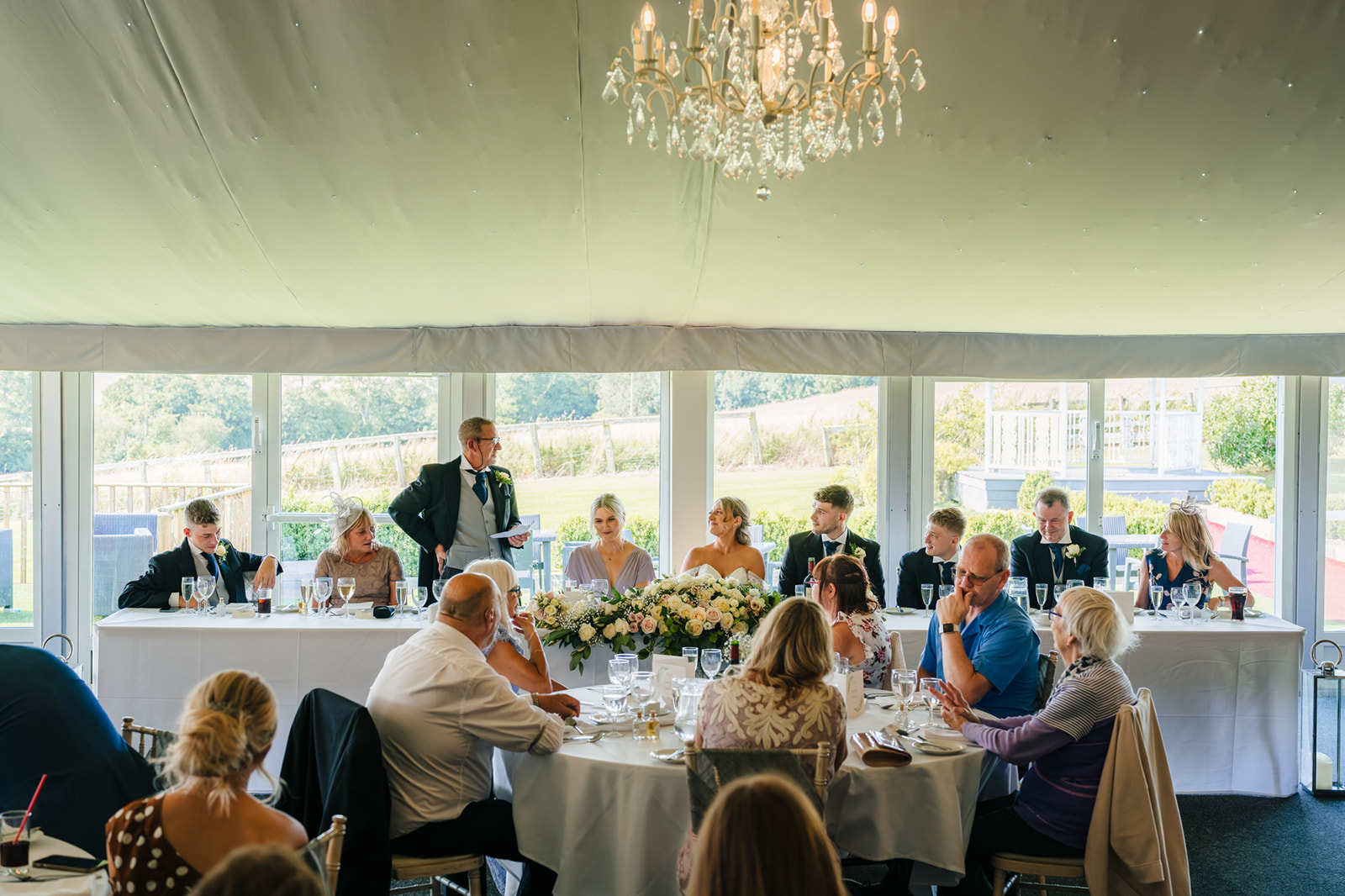 Shottle Hall Wedding Photography - the father of the bride giving his wedding speech