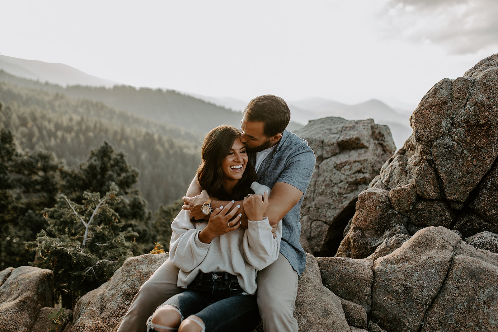 Boulder Engagement in the Mountains