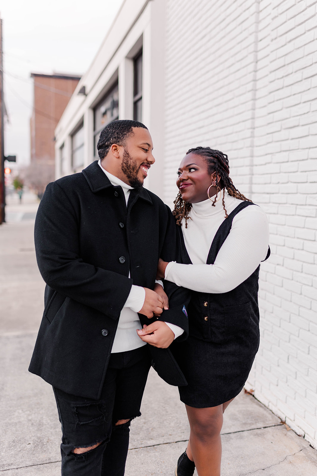 Downtown Huntsville Holiday session after their wedding 