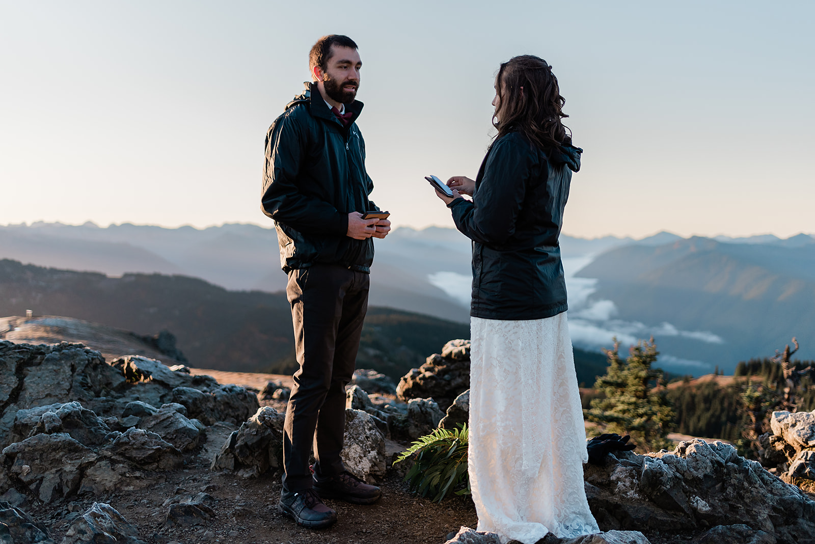 This is a picture of a bride and groom during their Olympic National Park elopement.