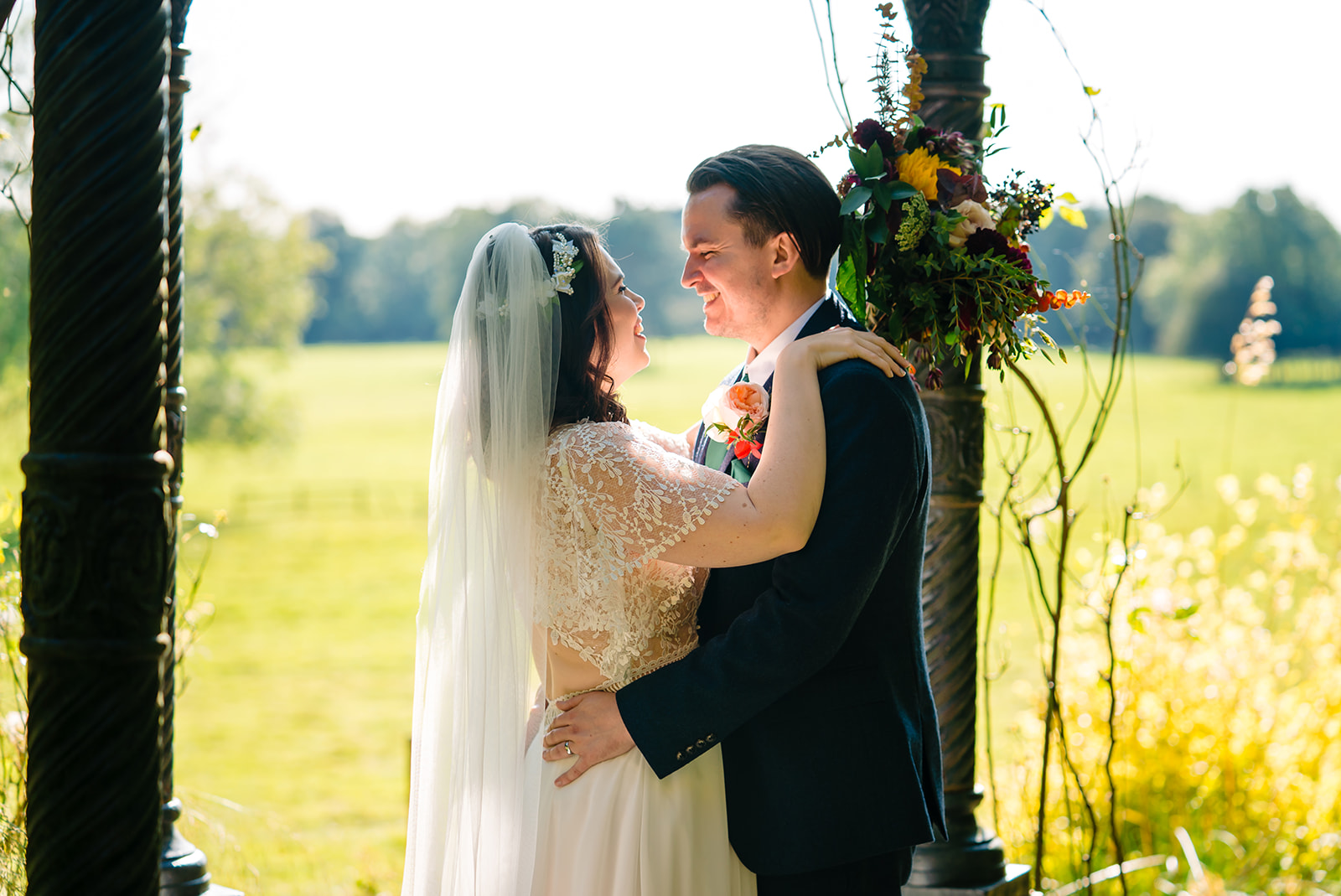 a couple hold each other at Goldsborough Hall
