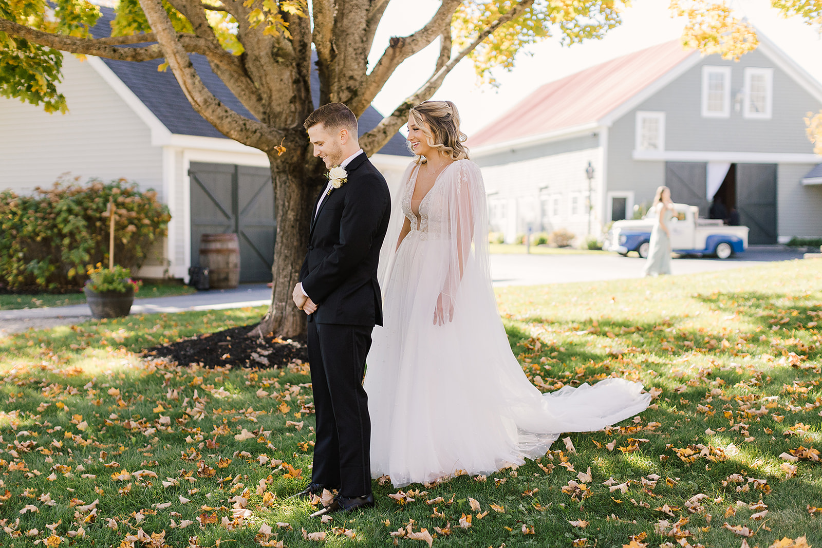 Riverwinds farm and estate Saco Maine Wedding first look