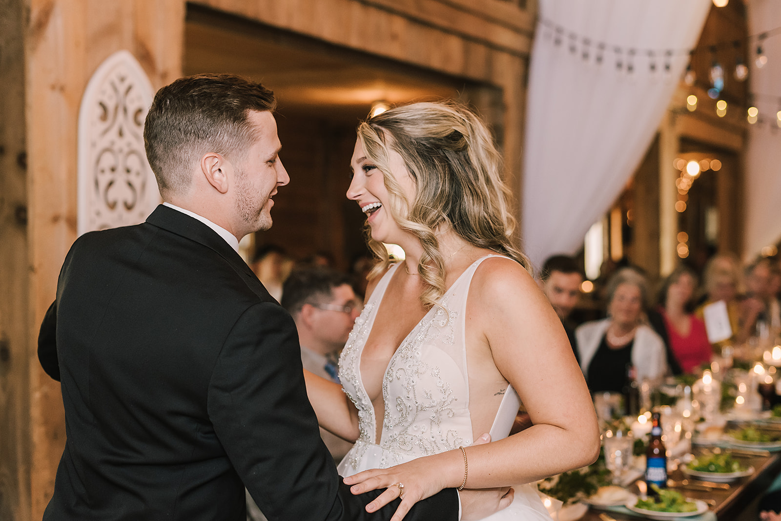 Riverwinds farm and estate Saco Maine Wedding reception details barn bride groom first dance