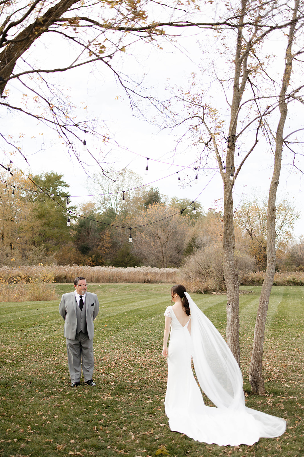 bride first look with her father | detroit wedding photographer 