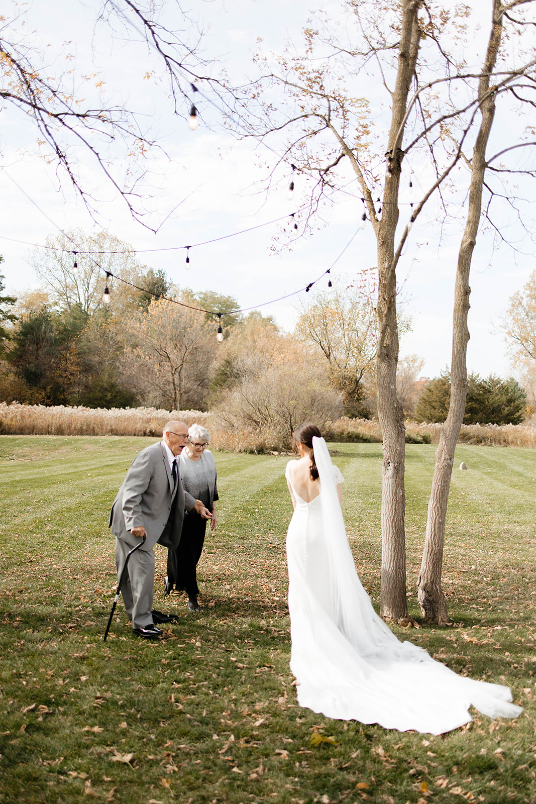 bride first look with her grandparents | detroit wedding photographer 