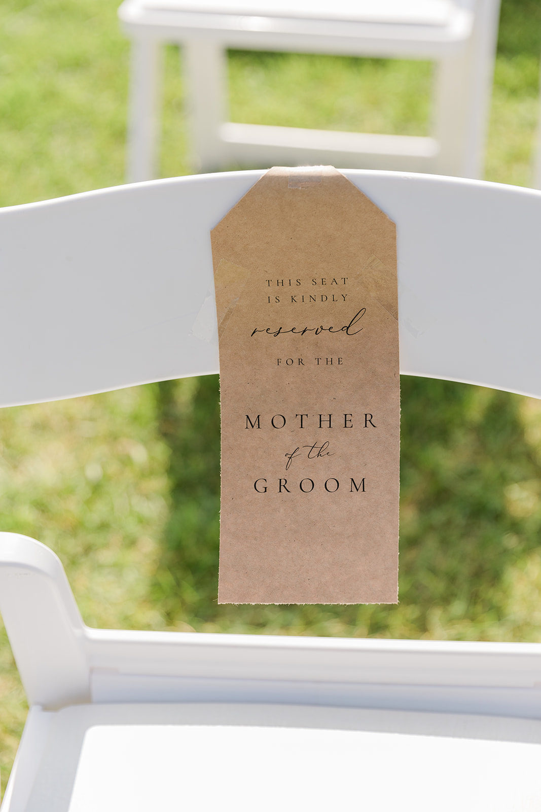 reserved seating sign at ceremony