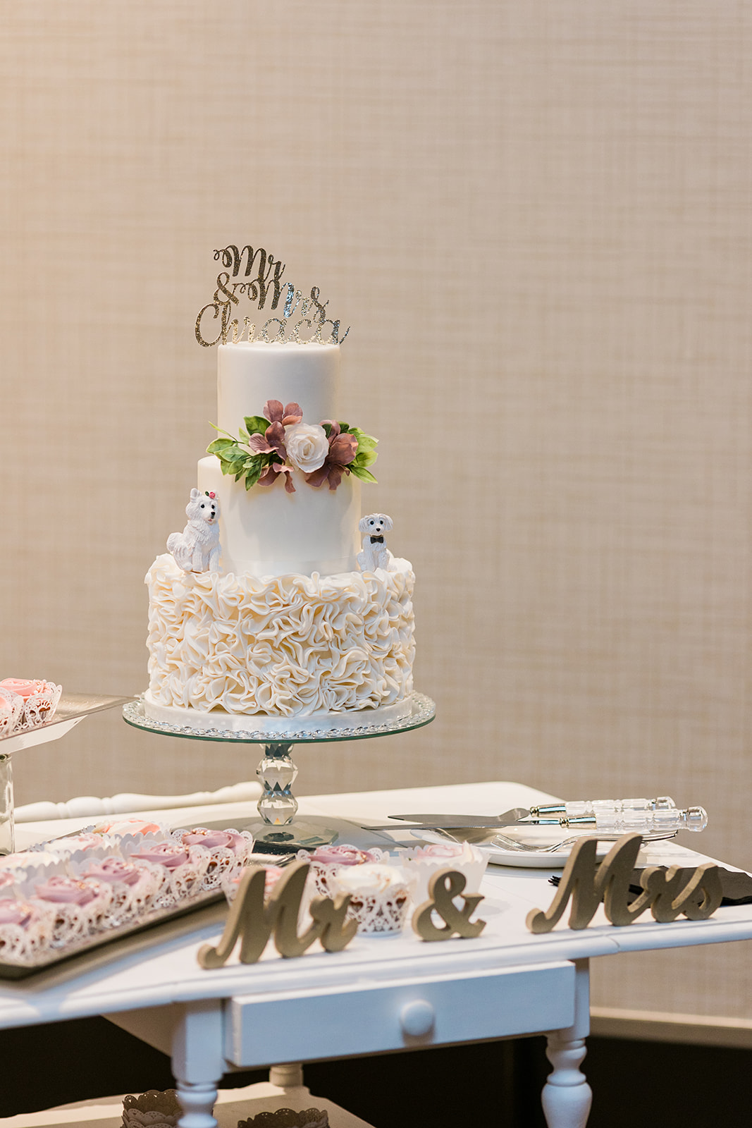 wedding cake at reception