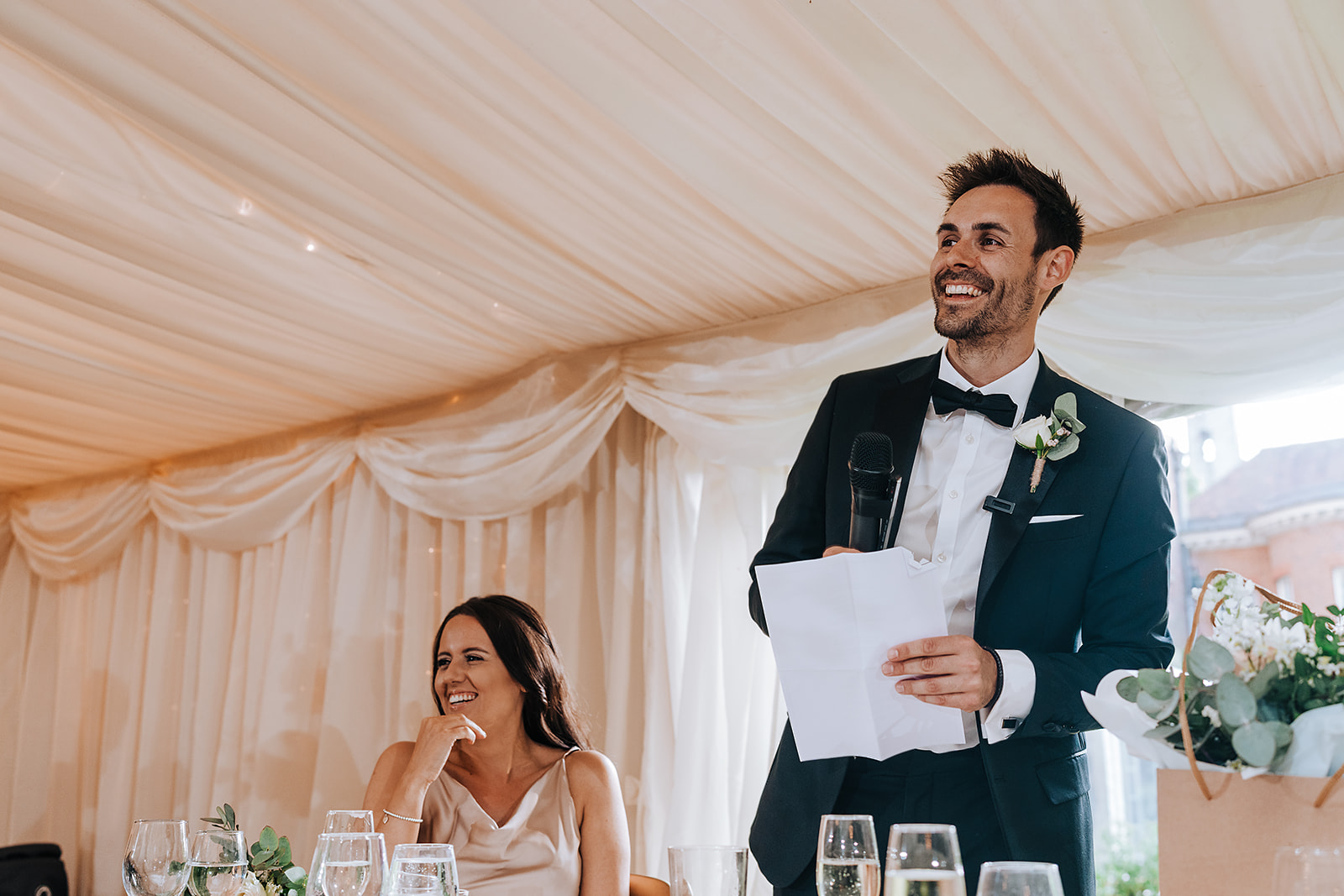 Hedingham Castle Summer Wedding reception | Alex Buckland Photography