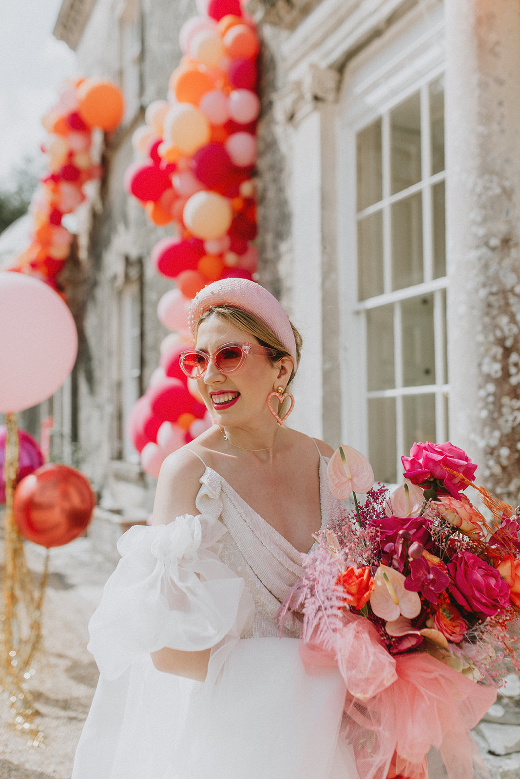 cool chic bride at came house wedding