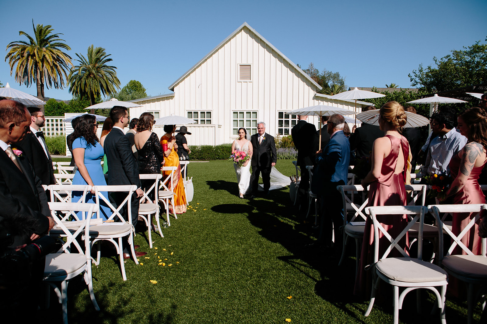 Wedding on the lawn at solage