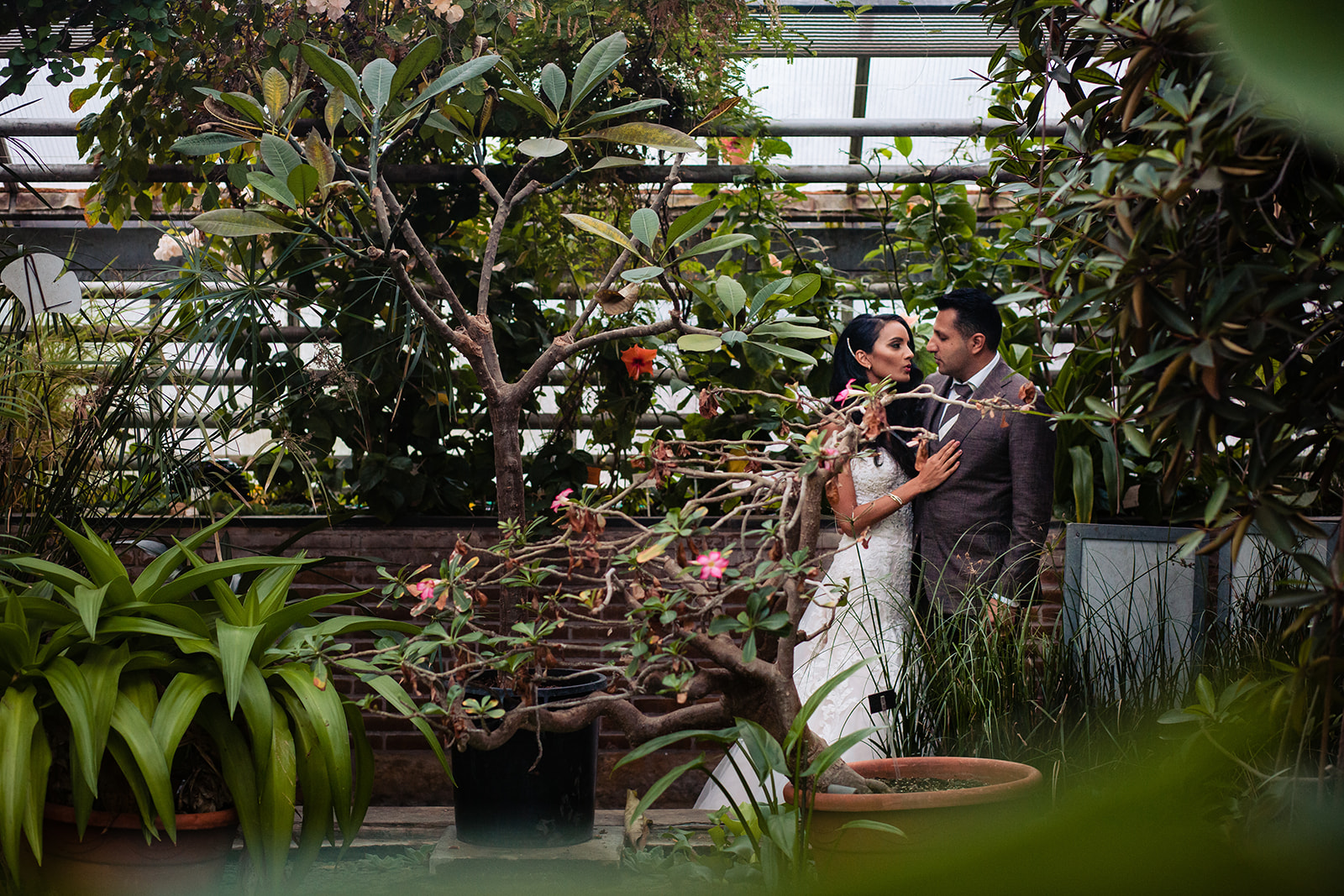 Bruiloft in de botanische tuin