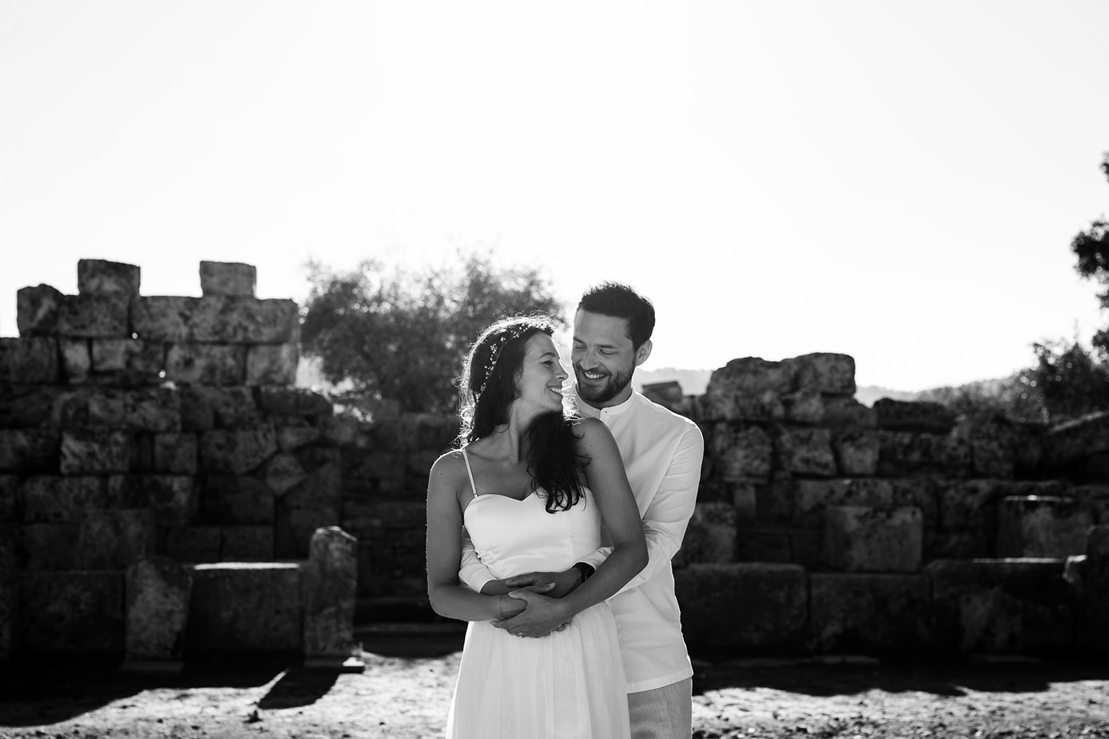 Portrait of a couple who eloped in Dalyan, Kaunos Ancient City