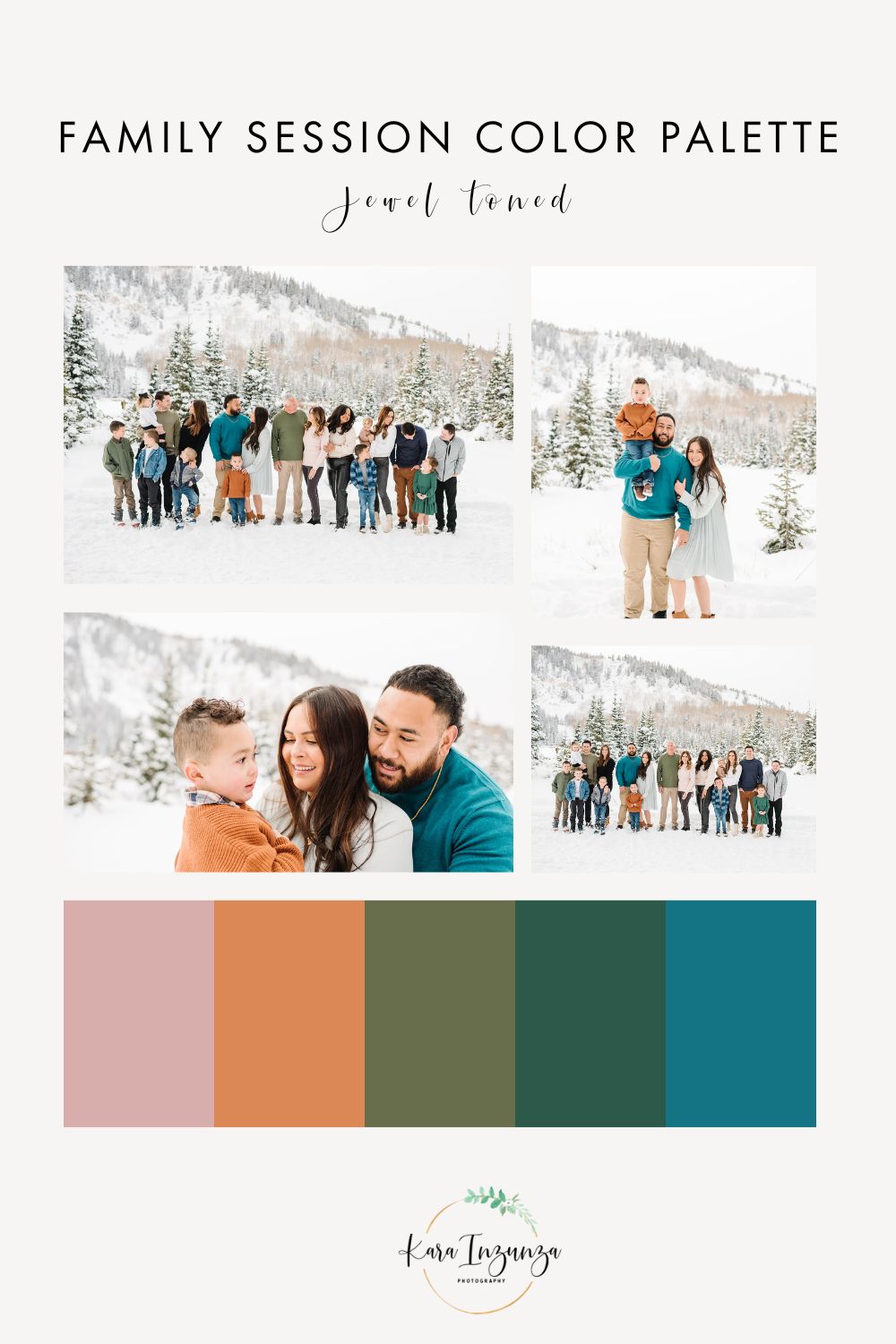 Color Palette for Winter outfits Utah Family Photography