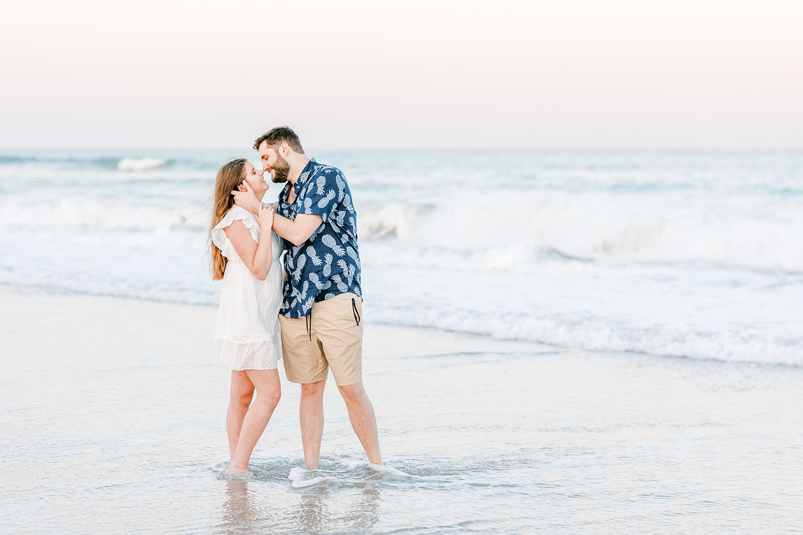 Couple on the beach in Wilmington, North Carolina