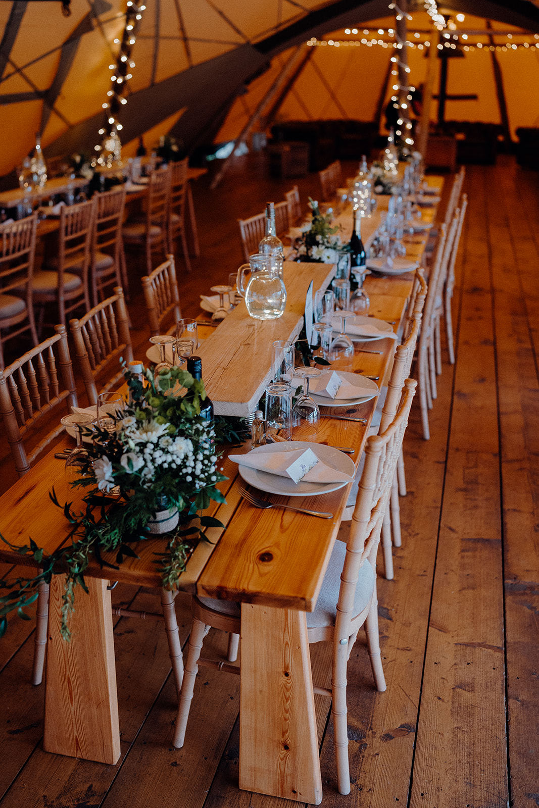 Table set up, hidden hive wedding