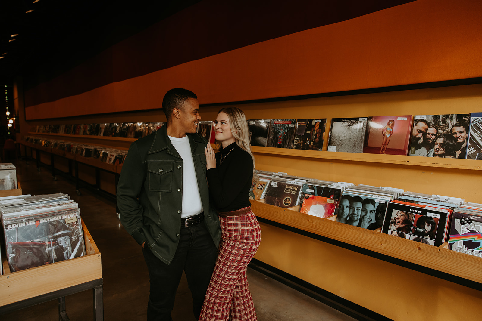 Record Shop Engagement Photos