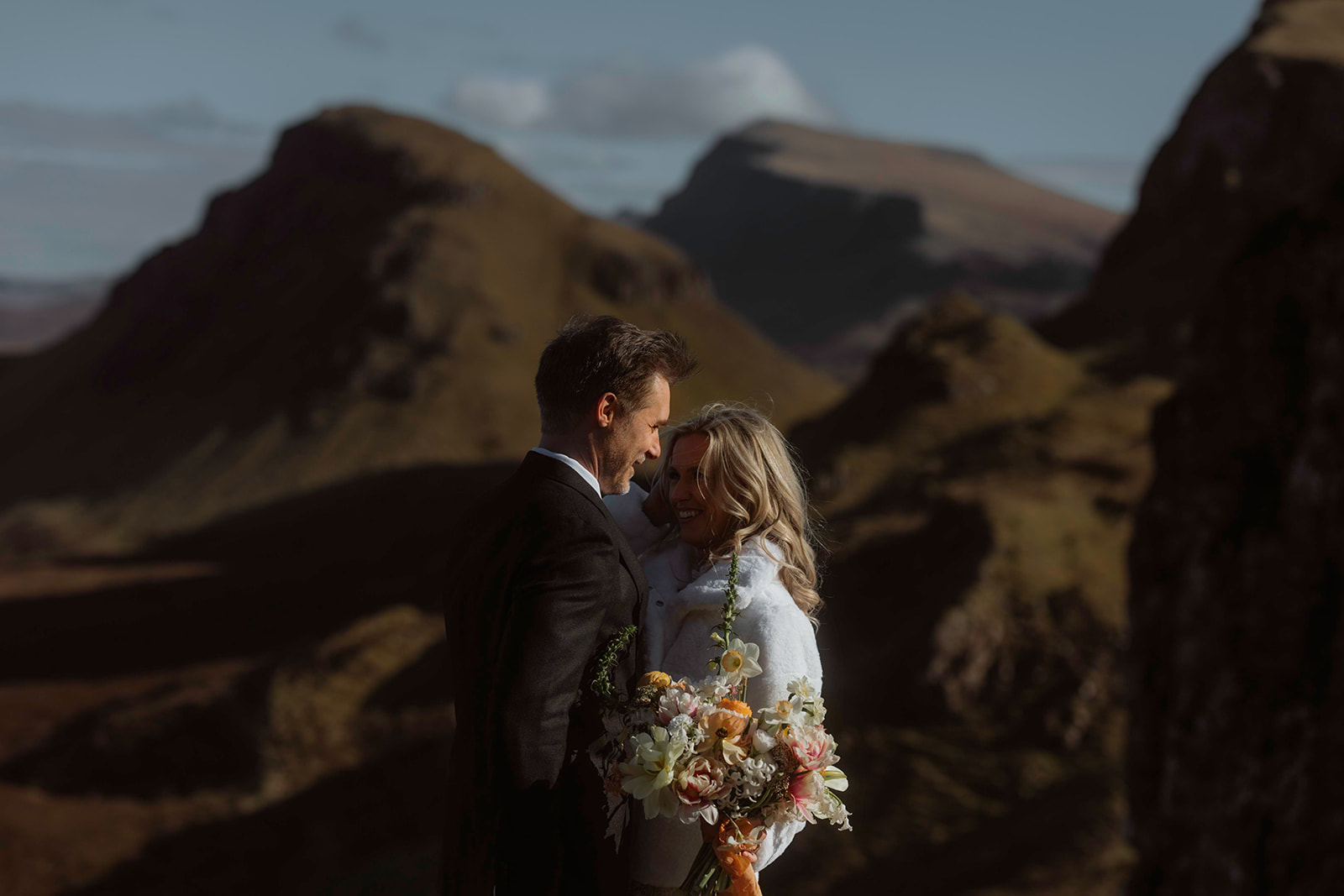 Kara and Andy on their way to their Isle of Skye elopement ceremony