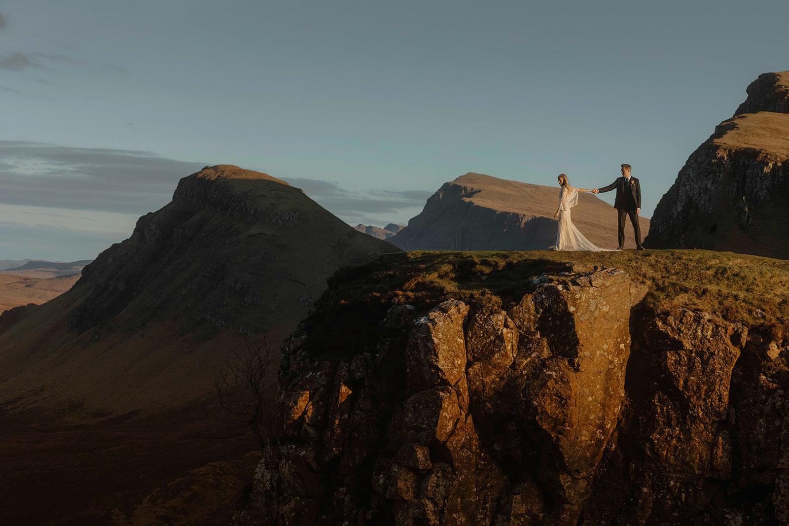 After their intimate Isle of Skye elopement ceremony, Kara and Andy found themselves at the breathtaking Quiraing.