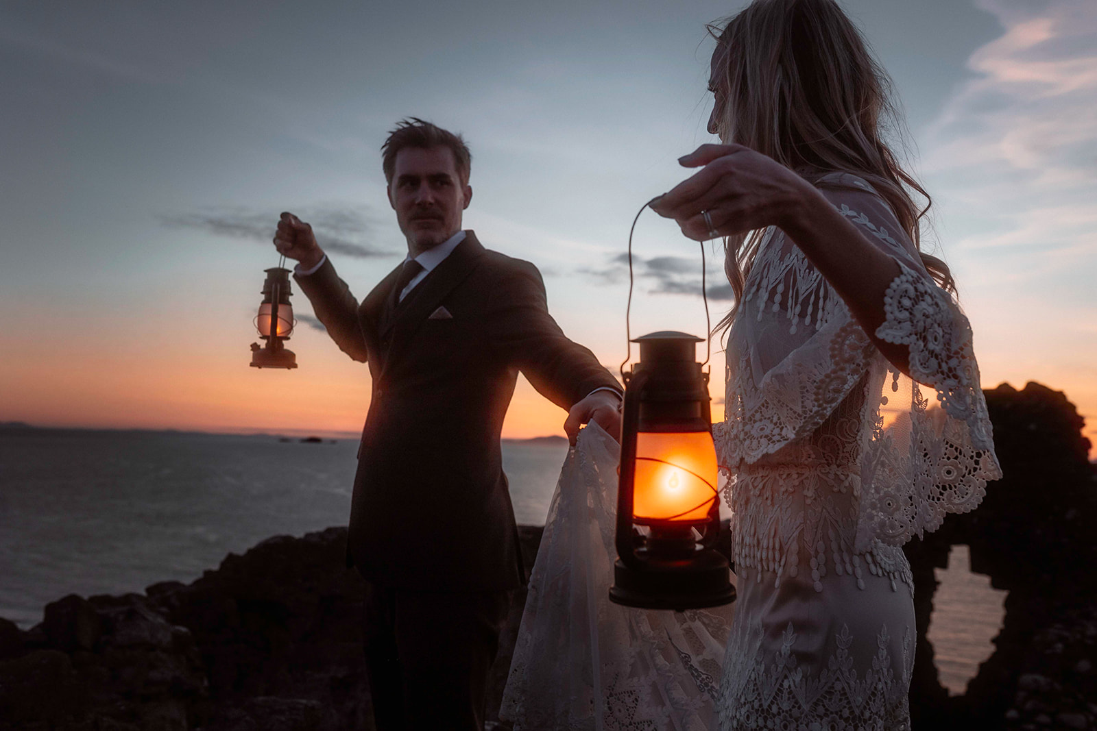 With their lanterns, Kara and Andy stroll around the breathtaking Isle of Skye.