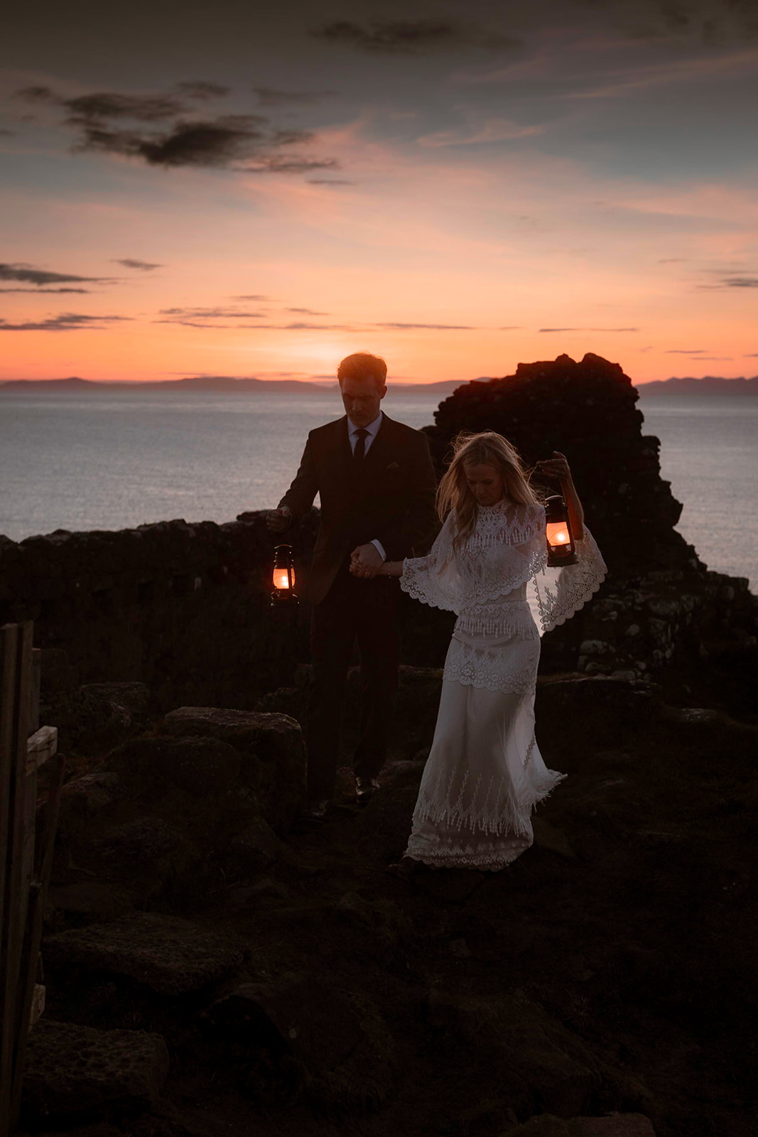 With their lanterns, Kara and Andy stroll around the breathtaking Isle of Skye.