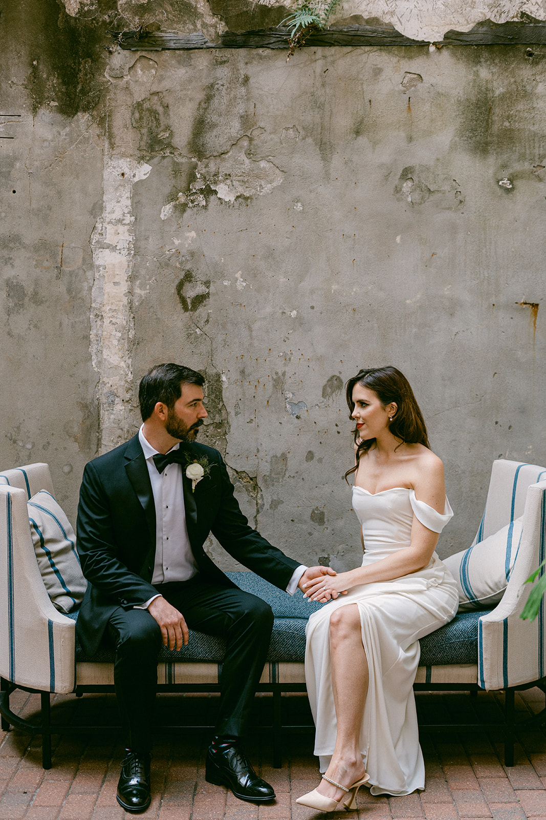 Bride and Groom portrait on their wedding day at the Eliza Jane Hotel