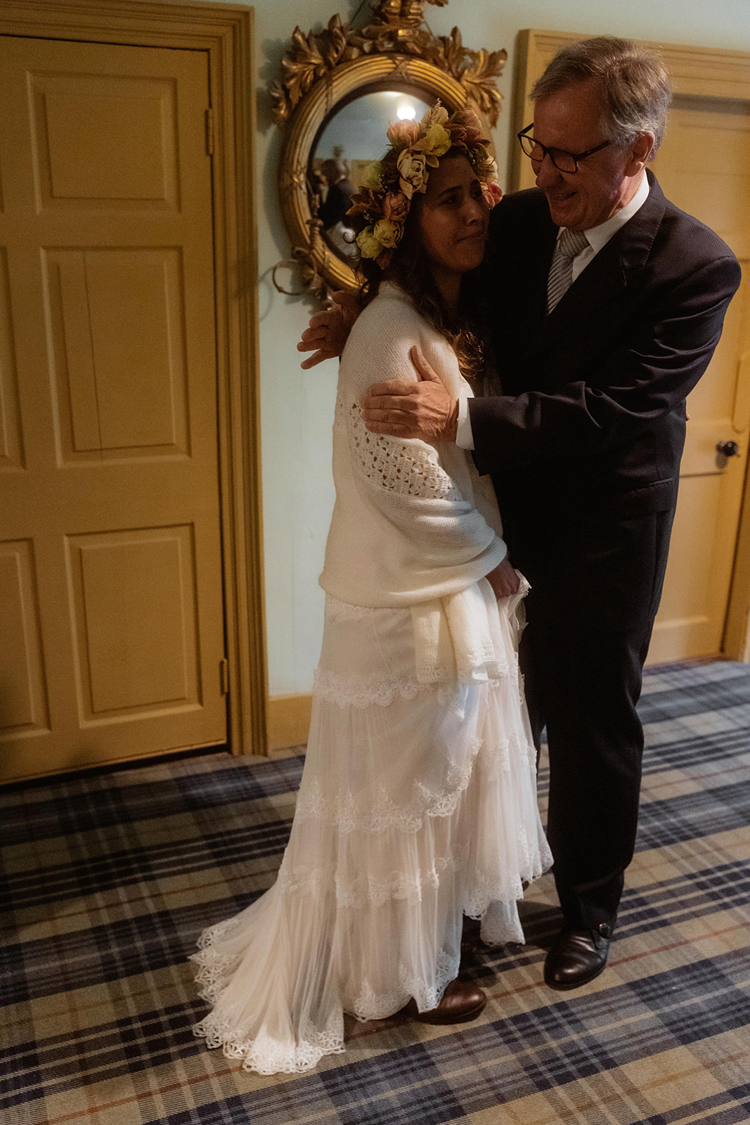 Becca had a first look with her dad before her Tulach Ard Wedding celebration at the Isle of Skye, Scotland