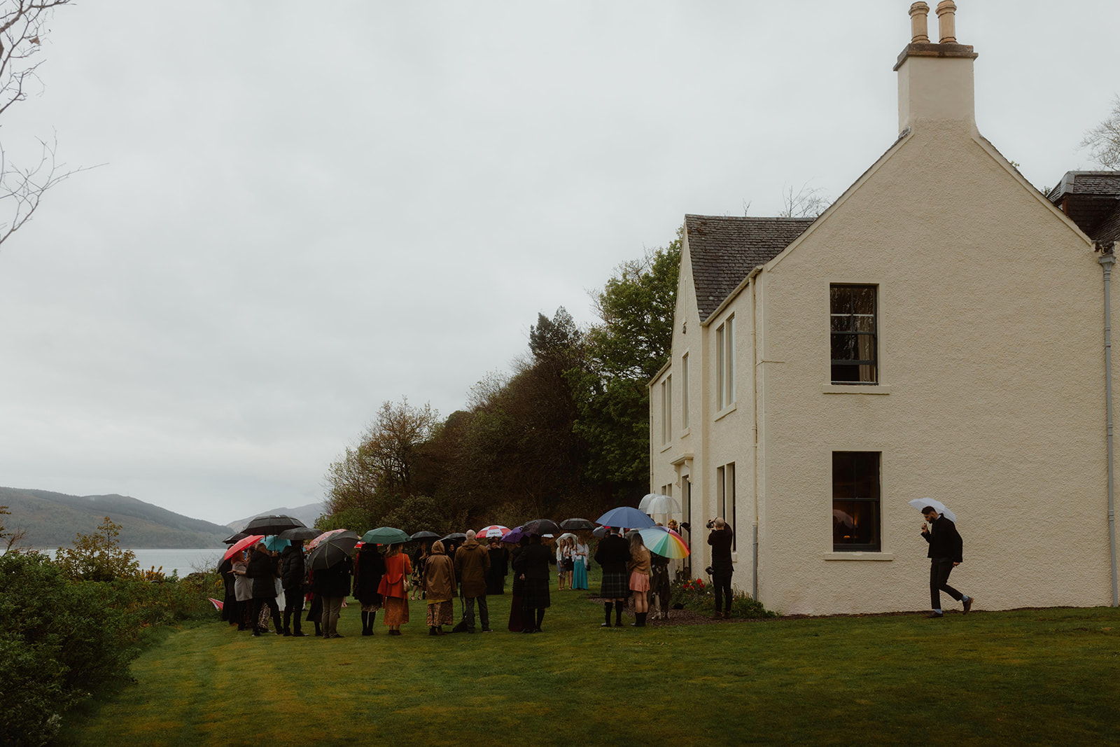 The guests during Becca and Simon'sTulach Ard Wedding celebration at the Isle of Skye, Scotland