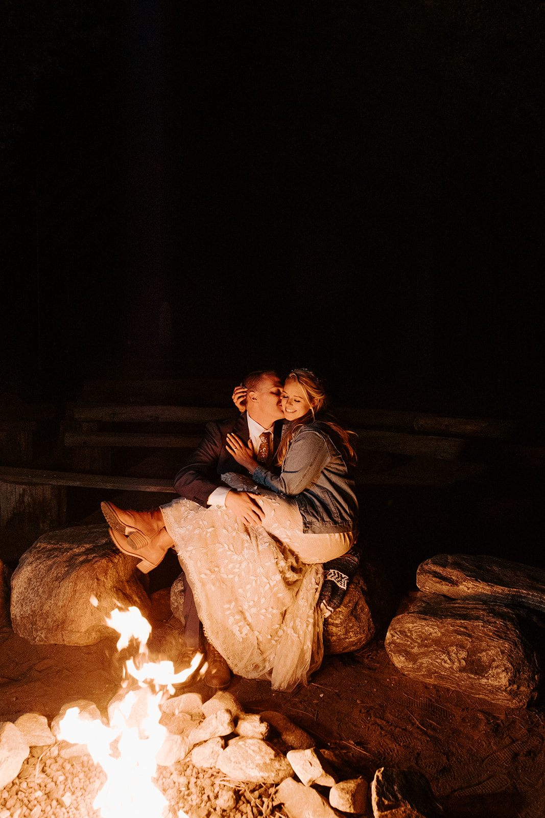 Fireside couples romantic portraits 