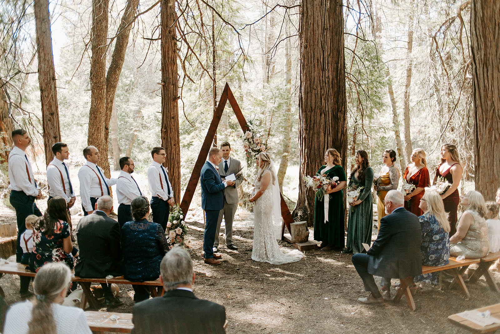 A forest wedding in the California mountains 