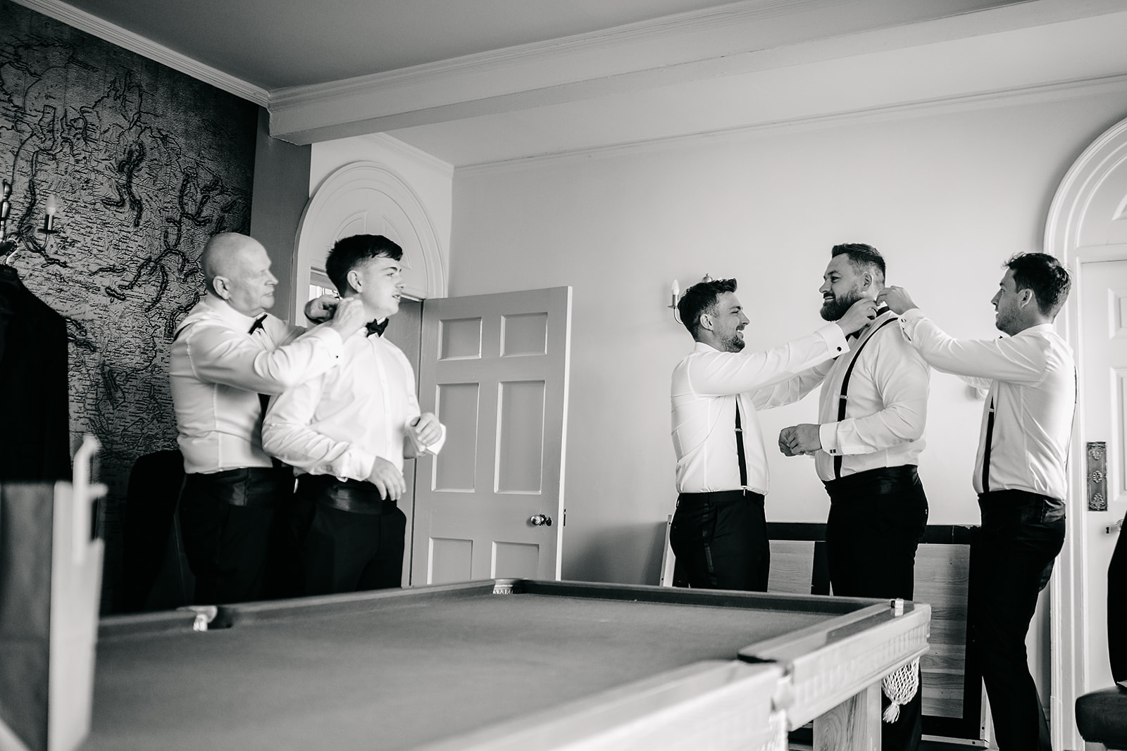 Groomsmen getting ready at hornington manor