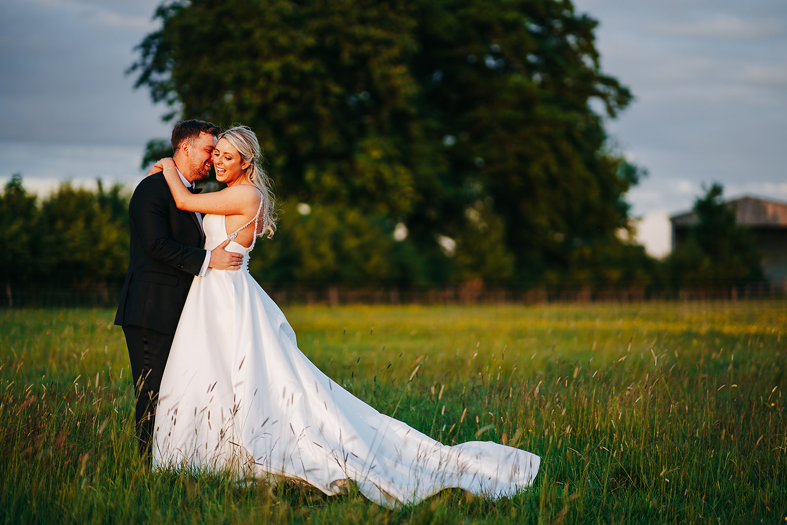 hornington manor wedding bride and groom evening picture