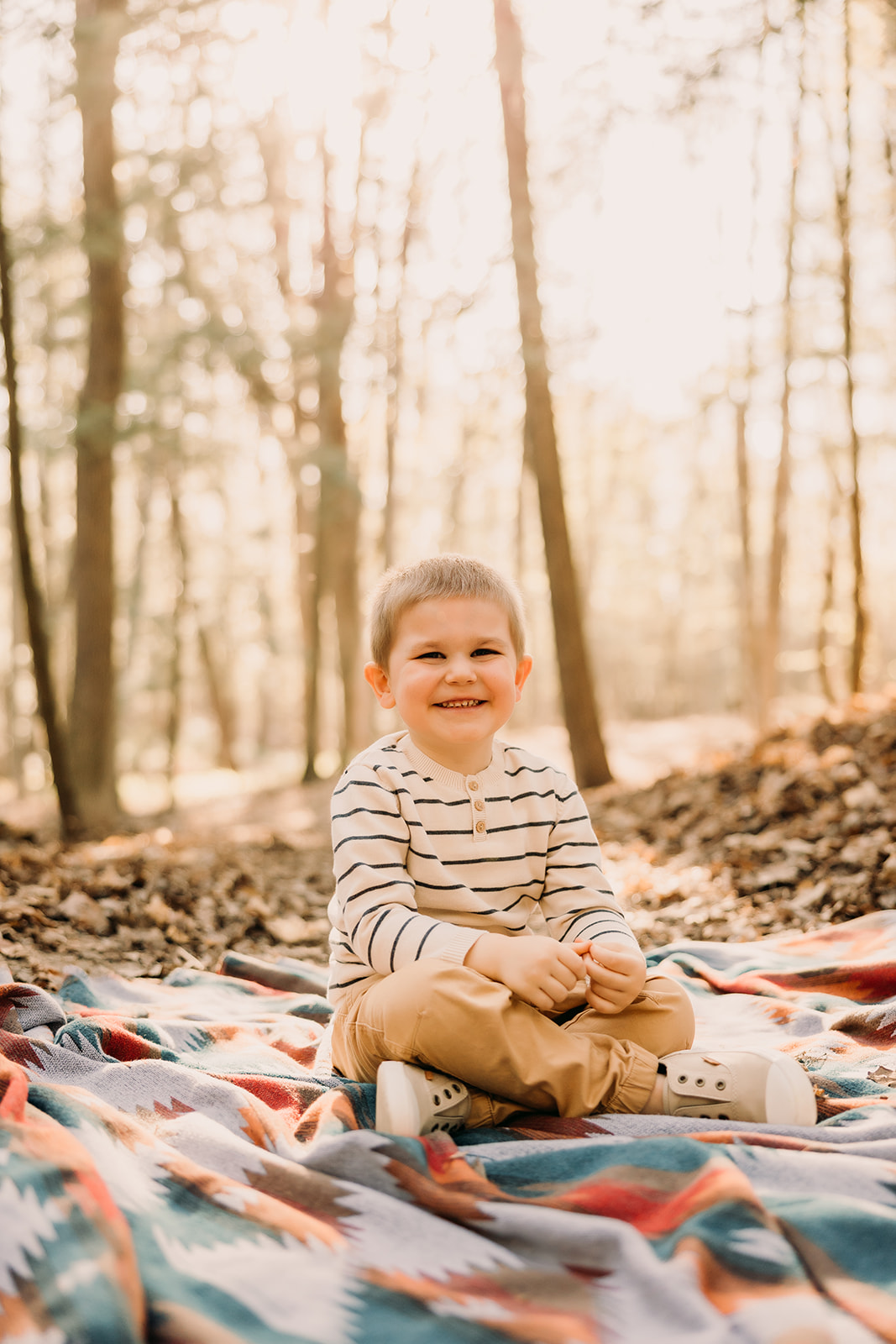 Cheerful child creating lasting memories in an outdoor photoshoot