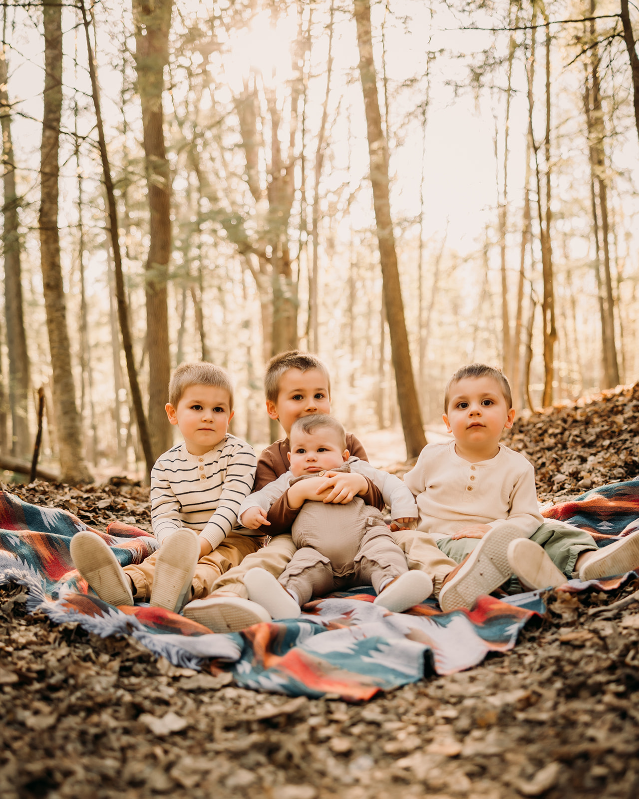 Happy kids capturing joyful moments in an outdoor photoshoot